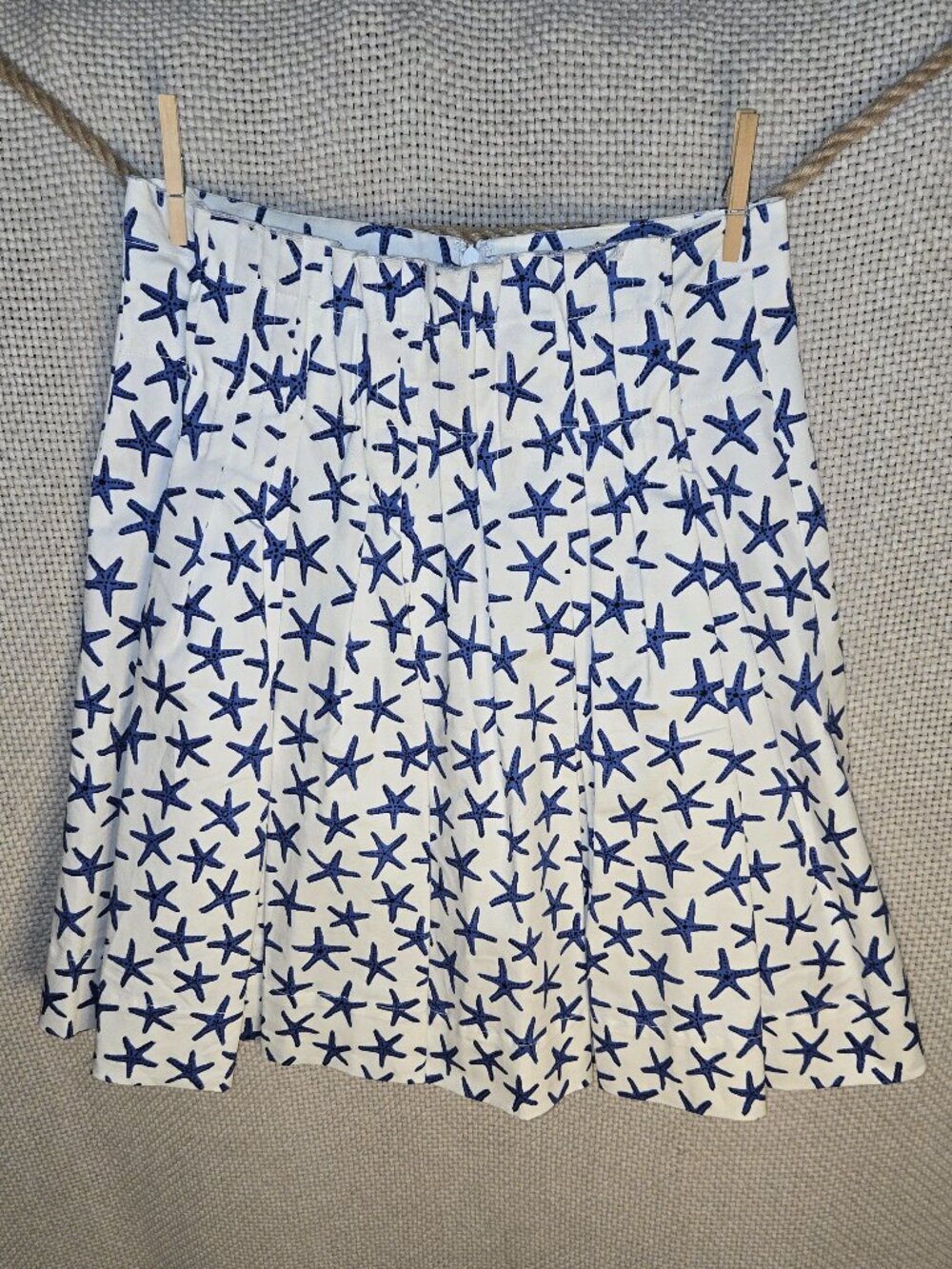 KATE SPADE NWOT NY Broome Street Starfish Print Pleated A-Line Skirt Size 6
